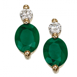 PRECIOUS NATURAL EMERALD EARRINGS WITH DIAMOND